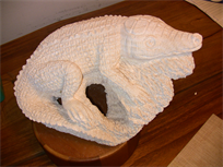 Beatiful Crocodile carved in white coral
